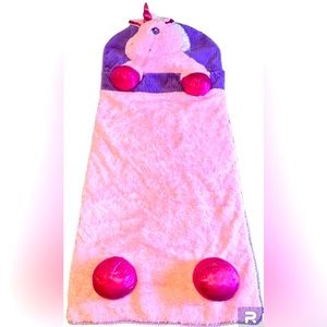 Hug Fun Plush Pink UNICORN Kids Sleeping Bag/Slumber Bag Pink w/Purple 66x28